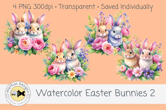 Download Watercolor PNG Easter Bunnies 2 - Bunnies Collection