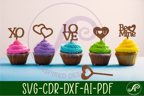 Download Valentines Cupcake Toppers 6 Designs SVG - Valentine Collection
