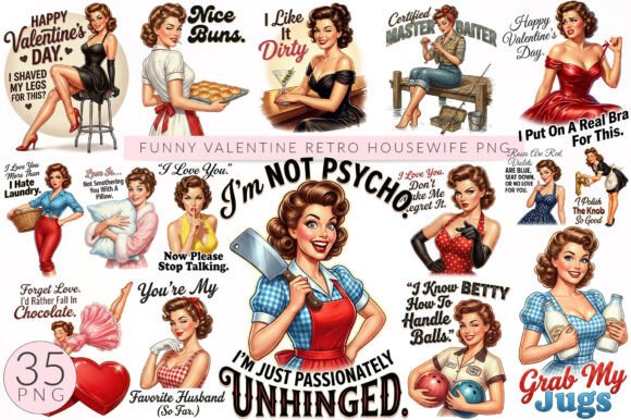 Download Huge Valentine Sarcastic Retro Housewife - Valentine Collection