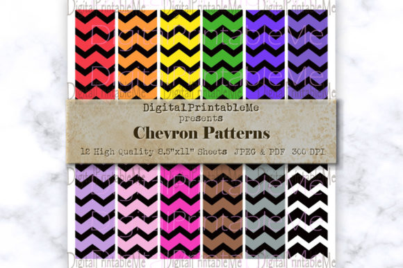 Download Colorful Zigzag Digital Paper Mix White - White Collection