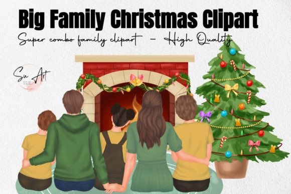 Download Big Christmas Family Clipart Xmas Bundle - Xmas Collection