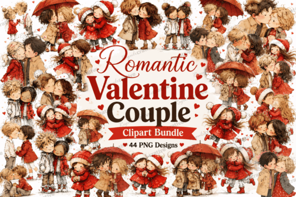 Download Romantic Valentine Couple Clipart Bundle - Valentine Collection