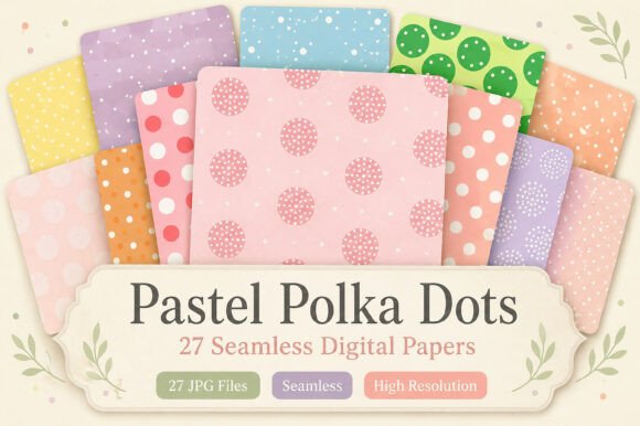 Download Pastel Polka Dots Seamless Pattern Set - Pastel polka dots Collection