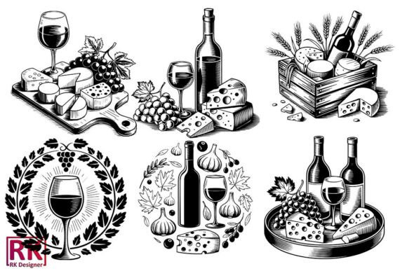 Download Wine and Cheese SVG Bundle - Cheese Collection