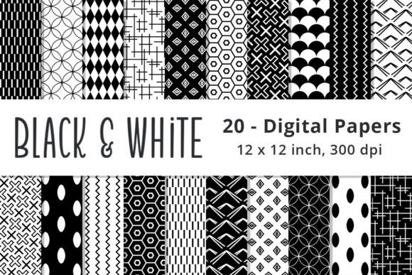 Download Black and White Scrapbooking Patterns - White Collection