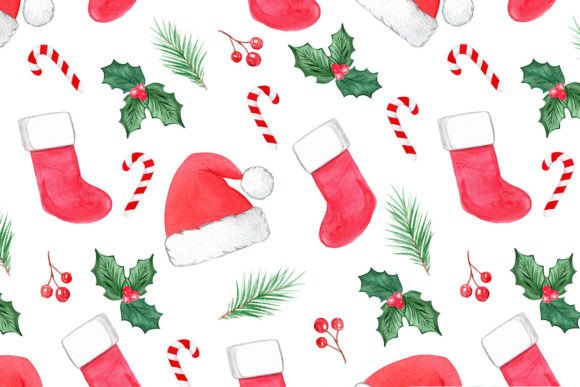 Download Santa Hats Xmas Seamless Pattern - Xmas Collection