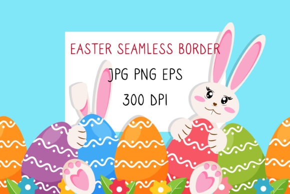Download Easter Border with Eggs and Bunnies. - Bunnies Collection