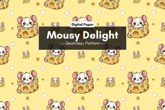Download Cartoon Mouse Cheese Seamless Pattern - Cheese Collection