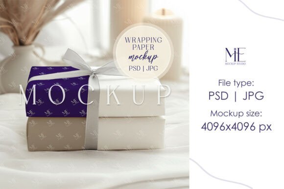 Download Wrapping Paper Mockup, Gift Wrap Templat - Wrapping Collection