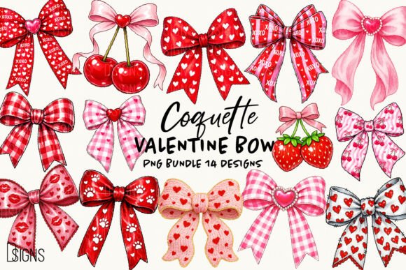 Download Coquette Valentine Bow Bundle Png - Valentine Collection