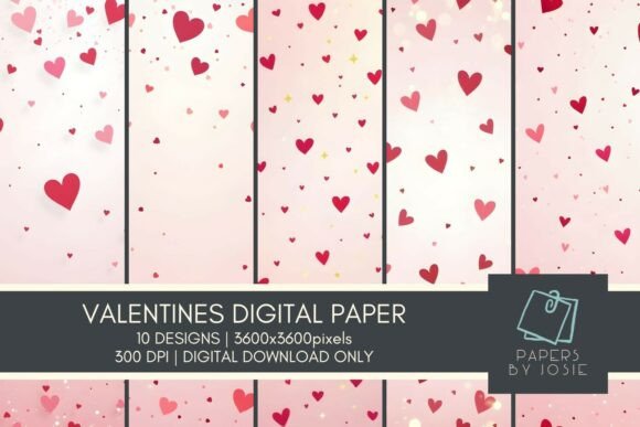 Download Confetti Hearts Valentines Digital Paper - Valentine Collection